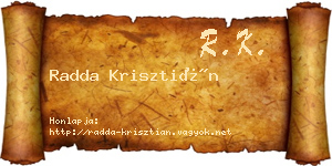 Radda Krisztián névjegykártya